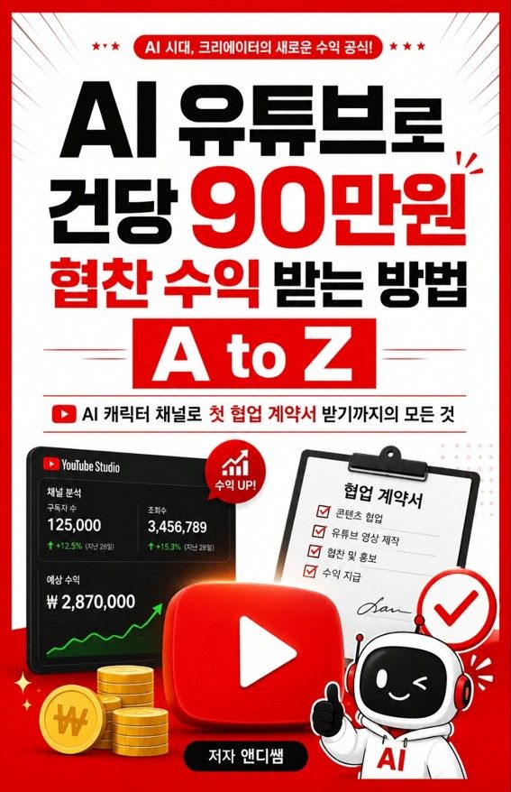 앤디쌤의 AI 유튜브 협찬 수익 전자책 판매 페이지 등록 이미지